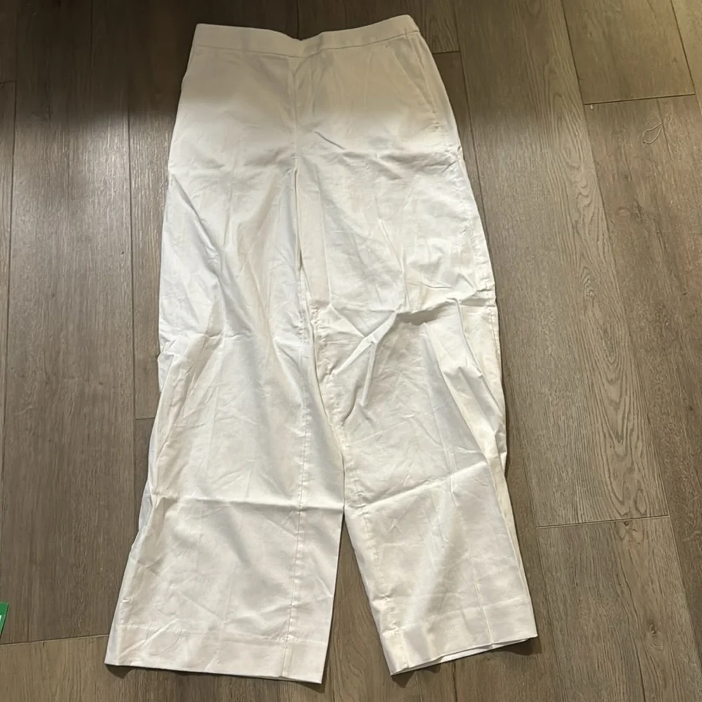 NWT! Banana Republic White Hayden Wide Leg Linen Blend Pull On Pant 🪨